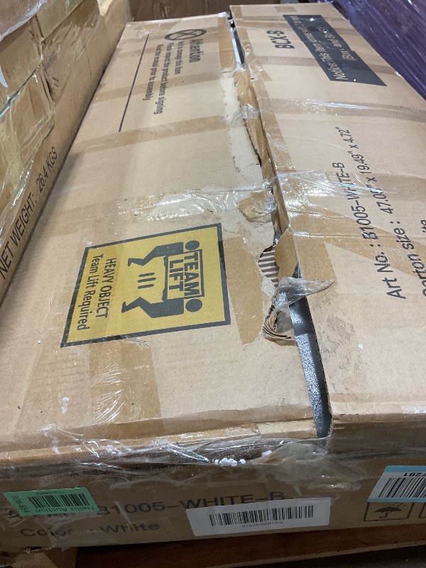 Photo 1 of **SELLING FOR PARTS. MISSING MIRROR. BOX ONE OF TWO**COMHOMA Makeup Vanity Desk with Mirror and Lights, Large Vanity Table with 6 Drawers & 1 Storage Cabinet, White Bedroom Dresser Table for Girls, 3 Color Modes Adjustable Mirror, White