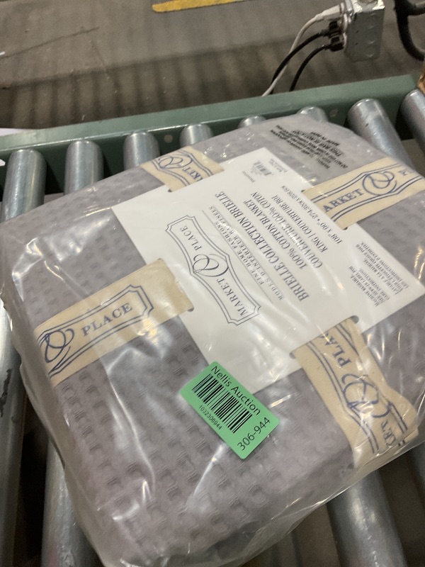 Photo 1 of 100% Cotton Waffle Weave Bed Blanket | Soft, Breathable, and Lightweight Blanket for All-Season | Perfect for Layering | Brielle Collection (King, Charcoal)