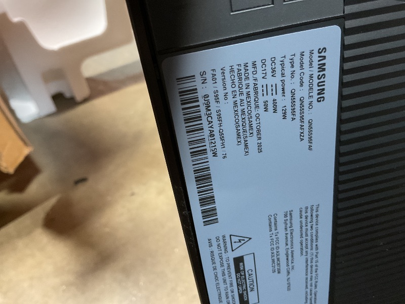 Photo 1 of **MISSING POWER CORD**SAMSUNG 55-Inch Class OLED S95F 4K Glare Free Smart TV (2025 Model) NQ4 AI Gen3 Processor, OLED HDR Pro, Motion Xcelerator 164Hz, Dolby Atmos, Samsung Vision AI, Alexa Built-in