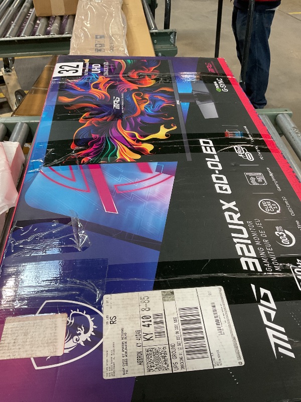 Photo 1 of ***SCREEN PROBLEM*** msi MPG 321URX QD-OLED, 32" 4K UHD Quantum Dot OLED Gaming Monitor, 3840 x 2160, 0.03ms, 240Hz, True Black HDR 400, 90W USB Type C, HDMI, DP Port