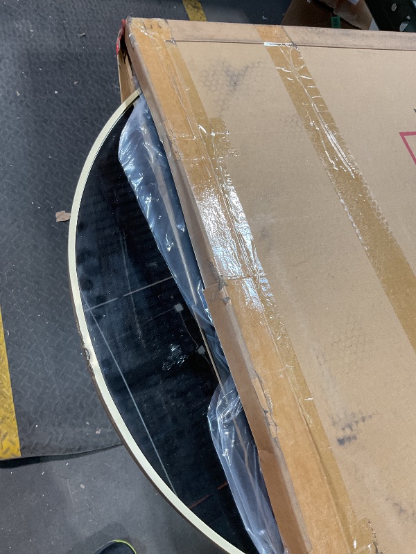 Photo 1 of **DENT ON TOP OF MIRROR AS SHOWN IN PHOTOS **Rowjut Full Length Mirror Arched Floor Length Mirrors, 71"x26" Large Full Body & with Stand&Arch Wall Mounted &Standing Mirror for Bedroom Living Room, Aluminum Frame, Gold