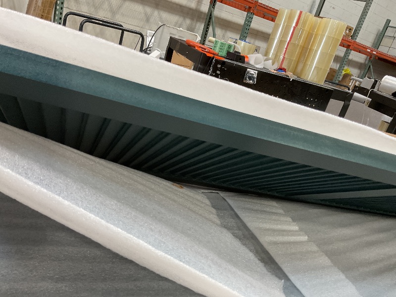 Photo 1 of 18"W x 60"H True Fit PVC Two Equal Louver Shutters, Thermal Green (Per Pair - Hardware Not Included)