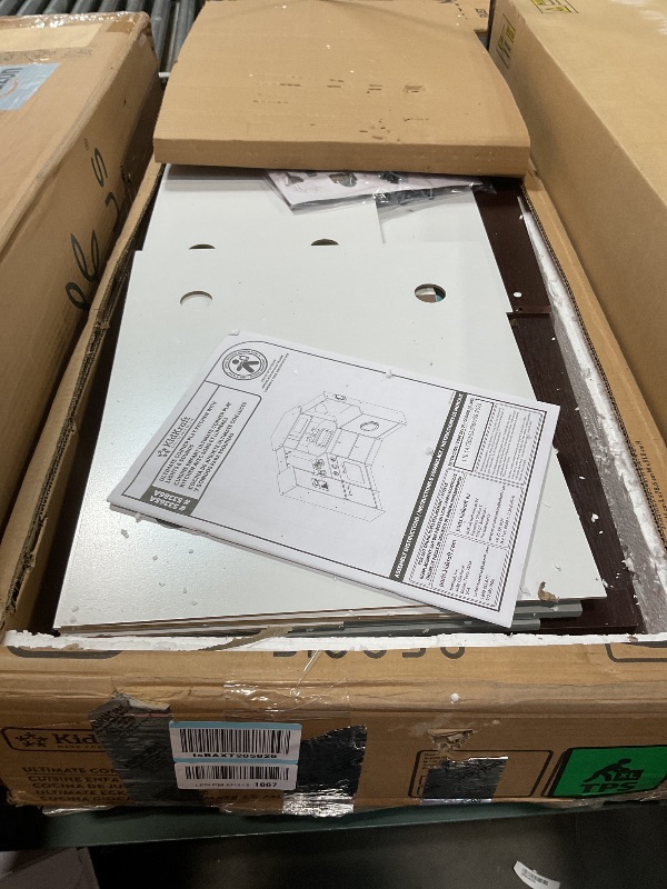 Photo 1 of ***POSSIBLY FOR PARTS/ MISSING ASSEMBLY PIECES*** KidKraft Ultimate Corner Wooden Play Kitchen with Lights & Sounds, Play Phone and Curtains, Espresso, Gift for Ages 3+