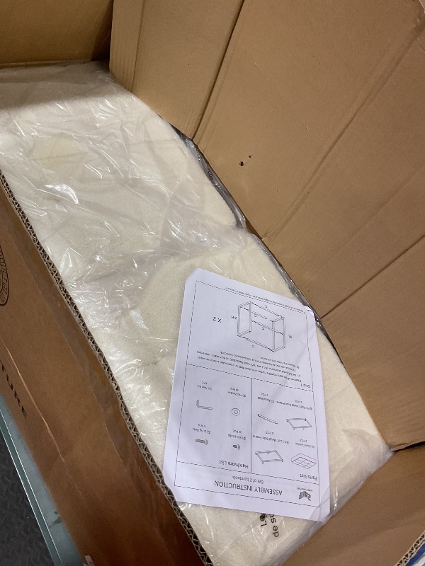 Photo 1 of 24KF Contemporary Counter Height Bar Stool Set of 2 for Kitchen Island, 26" H Teddy Fabric Padded Gold Barstool Bar Chair,5066-Teddy Cream