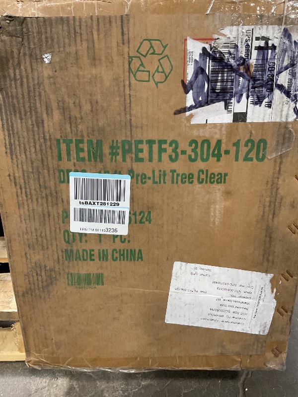 Photo 1 of **LIGHTS NON-FUNCTIONAL*** National Tree Company 12 ft Pre-Lit Tiffany Fir Slim Artificial Christmas Tree, 1,200 Clear Lights, 4,828 Tips, Includes Stand, Green