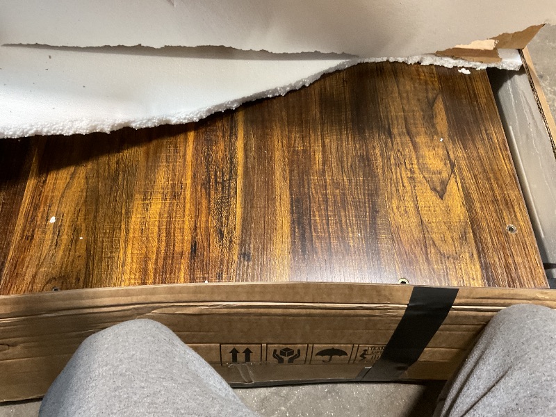 Photo 1 of *** POSSIBLY FOR PARTS/UNKNOWN DAMAGES /MISSING PIECES*** Tribesigns 63-inch Executive Desk, Large Office Computer Desk with Extra Thick Wooden Tabletop and Metal Frame, Modern Simple Workstation Writing Table Study Desk for Home Office, Vintage Brown