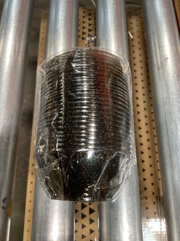 Photo 1 of ***STOCK PHOTO ***Black sparkling gold flakes 6 oz cups 