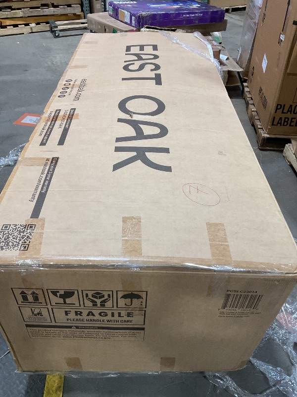 Photo 1 of ***MINOR DAMAGE IN FRAME***EAST OAK Signature 4-Piece Patio Furniture Set, Outdoor Seating with Aluminum Frame, Deep Seating Loveseat & Coffee Table, Modern Conversation Set for Porch & Balcony, Dark Grey