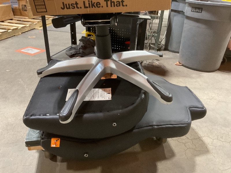 Photo 1 of ***MINOR DAMAGE/RIPS***Boss Office Products Executive Hinged Arm Chair in Black