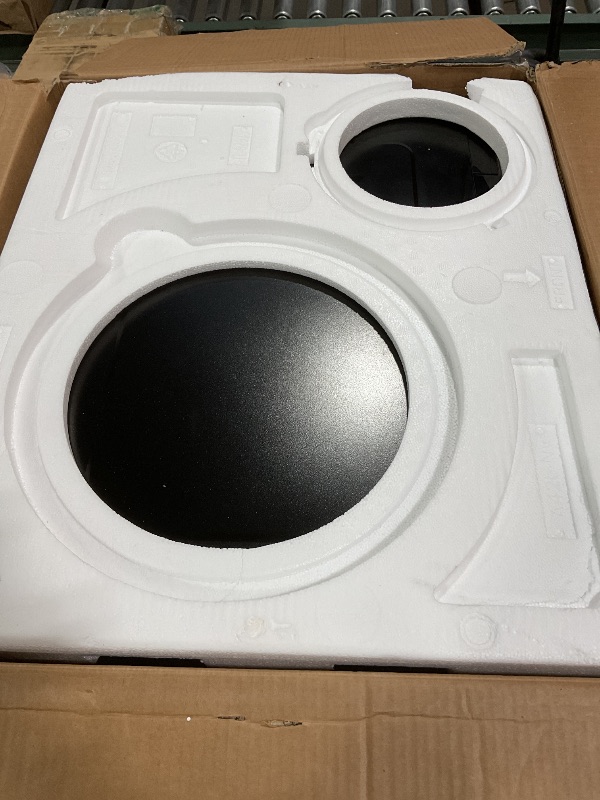 Photo 1 of *** FOR PARTS ONLY/ HAS DAMGES **** GE Countertop Microwave Oven, 1,150-watt Capacity, 1.6 Cubic Ft., 8 Auto Setting Cooking Settings, Child-Lock Technology, Kitchen Essentials for the Countertop, Dorm Room or Apartment, Black Stainless