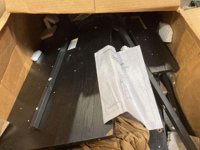 Photo 1 of ***MISSING HARDWARE UNKNOWN ***Amyove Bakers Rack with Power Outlet, Coffee Bar with Wire Drawer, Microwave Stand, Kitchen Baker Table with Large Storage, 6-Tier Kitchen Storage Rack with Hutch for Dining Living Room, Rustic Black