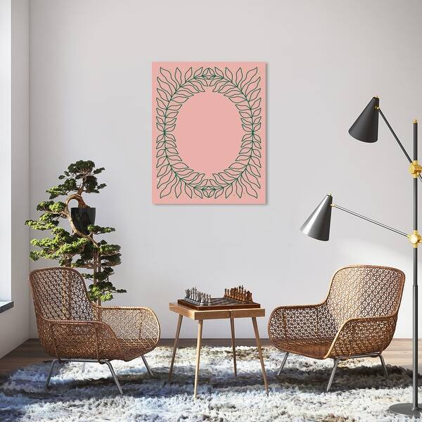 Photo 1 of ***DIRTY/MINOR***Wynwood Studio Canvas Floral and Botanical Glitter Dots and Leaf Frame Green Glam Wall Art Canvas Print - 30 x 36