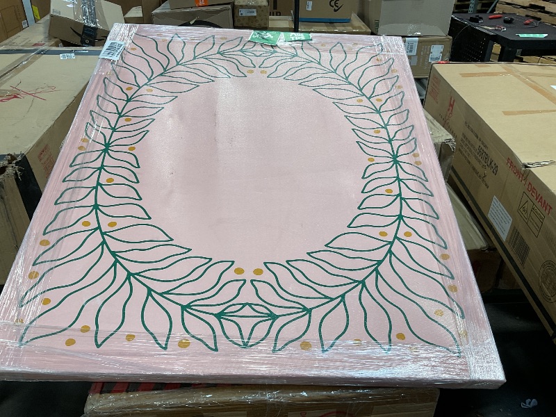 Photo 1 of ***DIRTY/MINOR***Wynwood Studio Canvas Floral and Botanical Glitter Dots and Leaf Frame Green Glam Wall Art Canvas Print - 30 x 36