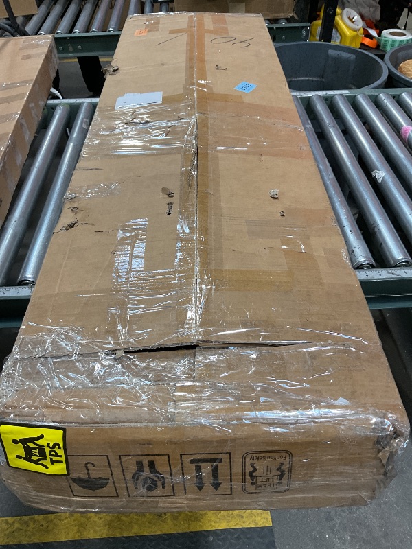 Photo 1 of ***PARTIAL SET, BOX 2 ONLY***Tribesigns 71 inch Executive Desk, L Shaped Desk with Cabinet Storage, Executive Office Desk with Shelves, Business Furniture Workstation for Home Office, Brown and Black