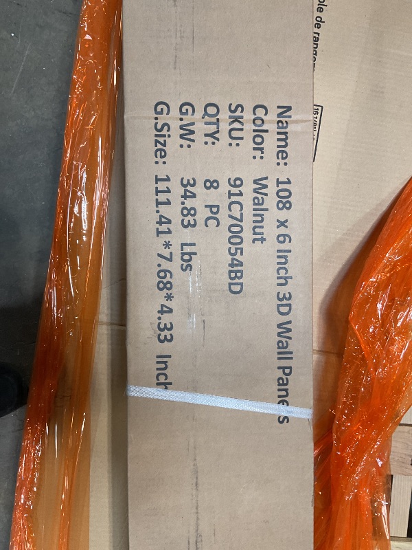 Photo 1 of **MATERIAL PLASTIC ** ROOMTEC 8 Pack Slat Wall Panels, WPC Soundproof 3D Wall Panel for Interior Wall Decor, 108 x 6 in (108 in-Walnut)