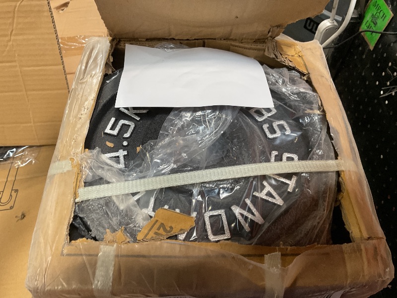 Photo 1 of ***PARTIAL SET, 170lbs. ONLY***Fitvids Cast Iron 2-Inch Weight Plates for Strength Training & Weightlifting, 255 LB Set