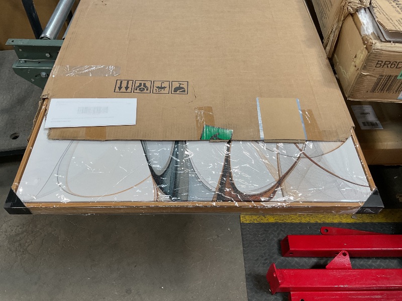 Photo 1 of **FRAME DAMAGED (BROKEN) *** KLAKLA Modern Abstract Frame Wall for Living Room Gray and Brown Designs Colorful Curves and Translucent Medium Office Wall Decor Picture Artwork for walls - 70x31 Inches