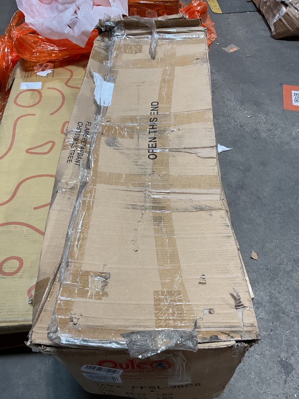 Photo 1 of ***LIGHTS UNTESTED/ UNKNOWN DAMAGES*** Puleo International 9ft Pre-Lit Slim Fraser Christmas Tree with 800 Clear Lights, 2093 Realistic Dense Branch Tips, Easy Setup Artificial Trees with Sturdy Metal Stand