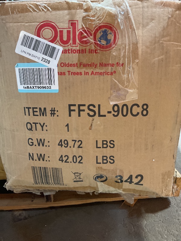 Photo 1 of ***LIGHTS UNTESTED/ UNKNOWN DAMAGES*** Puleo International 9ft Pre-Lit Slim Fraser Christmas Tree with 800 Clear Lights, 2093 Realistic Dense Branch Tips, Easy Setup Artificial Trees with Sturdy Metal Stand