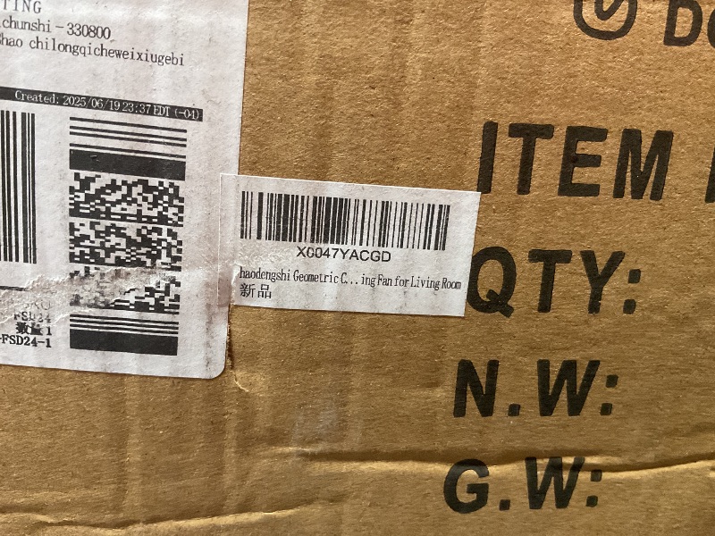 Photo 1 of **POSSIBLY FOR PARTS / UNKNOWN DAMAGES / MISSING PIECES*** haodengshi 38" White Geometric Ceiling Fan with Light Remote Control, 3 Light Color 6 Speeds LED Flower Flush Mount Low Profile Ceiling Fan for Living Room