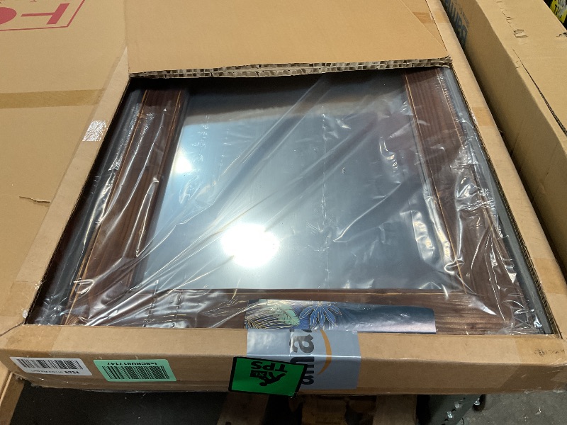 Photo 1 of *** FOR PARTS/ ONE CORNER DISASSEMBLED *** Rustic Floor Full Length Mirror Wood Frame, 56"X21" Farmhouse Free Standing Mirror for Bedroom Living Room Entryway, Hanging or Leaning Wall-Mounted, Tempered Glass, Brown