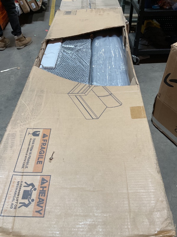 Photo 7 of Modway Tahoe Aluminum Modular Left-Facing Outdoor Patio Loveseat Gray with Weather-Resistant Cushions, Couch for Garden Backyard, Poolside