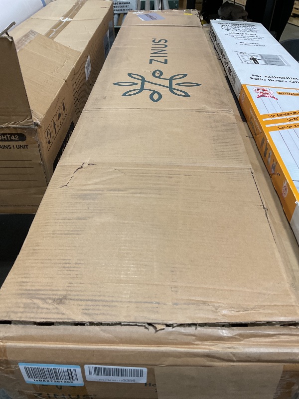 Photo 1 of ZINUS Suzanne Bamboo and Metal Platform Bed Frame, 7-Inch Low Profile, Solid Steel Construction, No Box Spring Needed, Wood Slat Support, Easy Assembly, Grey Wash, Queen