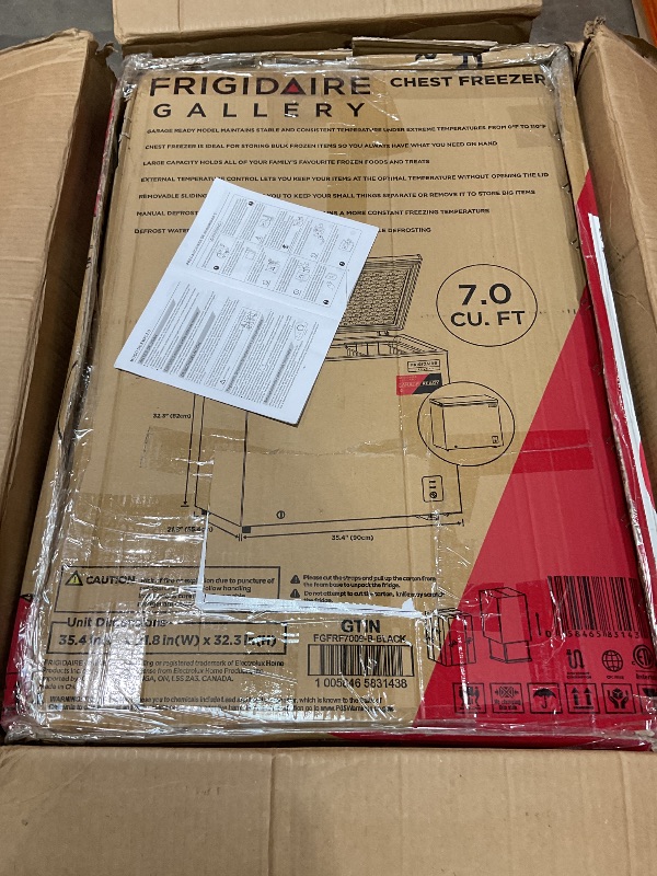 Photo 1 of ***USED/MINOR SCRATCHES***Chest Freezer 7.0 Cu.Ft Compact Chest Freezers with 7 Adjustable Thermostat Top Open Door Freezer Compressor Cooling with Removable Storage Basket for Home Bar Dorm