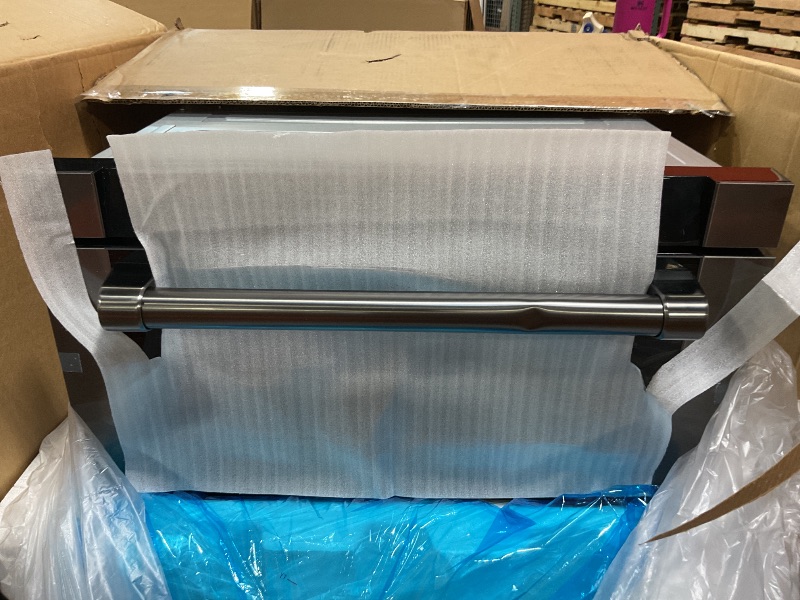 Photo 1 of ***MINOR DENT ON HANDLE***KoolMore Reserve 24 in. 1.2 cu. ft. Microwave Drawer with Electric Door Opening, 10 Power Levels, Sensor Cooking, Melt, Defrost, Bake, Roast, Broil, 1500 Watts, UL Certified in Black Stainless-Steel