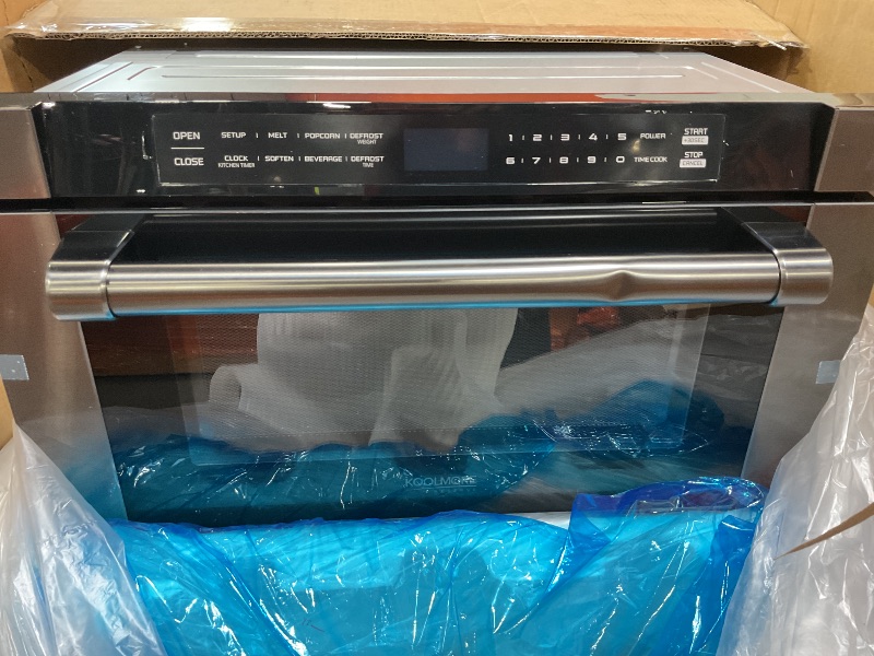 Photo 1 of ***MINOR DENT ON HANDLE***KoolMore Reserve 24 in. 1.2 cu. ft. Microwave Drawer with Electric Door Opening, 10 Power Levels, Sensor Cooking, Melt, Defrost, Bake, Roast, Broil, 1500 Watts, UL Certified in Black Stainless-Steel