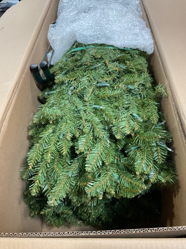 Photo 1 of **LIGHTS UNTESTED/ UNKNOWN DAMAGES*** National Tree Company 9 ft Pre-Lit Dunhill Fir Artificial Christmas Tree, 900 Clear Lights, 4,026 Tips, PowerConnect, Includes Stand, Green