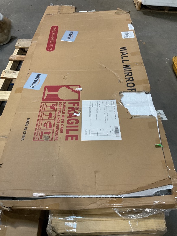 Photo 1 of ***RIGHT SIDE HAS FRAMING DAMAGE CAUTION OPENING POSSIBLE CRACKED OR BROKEN GLASS*** Window Mirrors for Wall Decor, Large Wall Mirrors Decorative Window Pane 30 x 70, Rectangular Metal Framed Wall Mounted Mirrors for Bedroom, Living Room, Dining Room, Ent