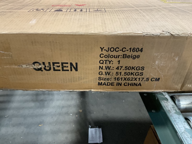 Photo 1 of Queen Upholstered LED Bed Frame with 2 Storage Drawers and 2-Tier Storage Headboard,Velvet Princess Platform Bed with Charging Station&Bookcase,Heavy Duty Metal Support,No Box Spring Needed,Beige