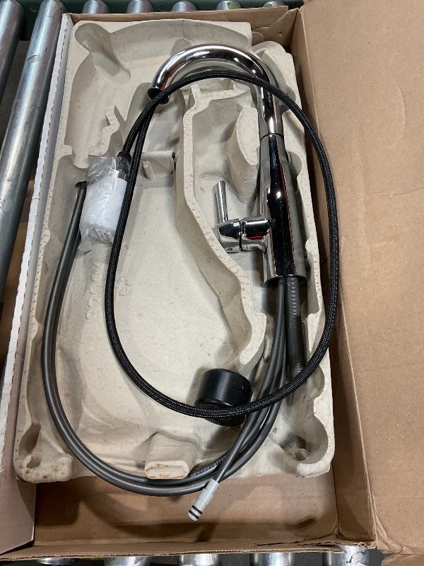 Photo 1 of **FOR PARTS ONLY / MISSING ASSEMBLY PIECES*** Delta Essa Chrome Bar Sink Faucet with Pull Down Sprayer, Modern Single Hole Prep Sink Faucet, Single Handle, Chrome 9913-DST