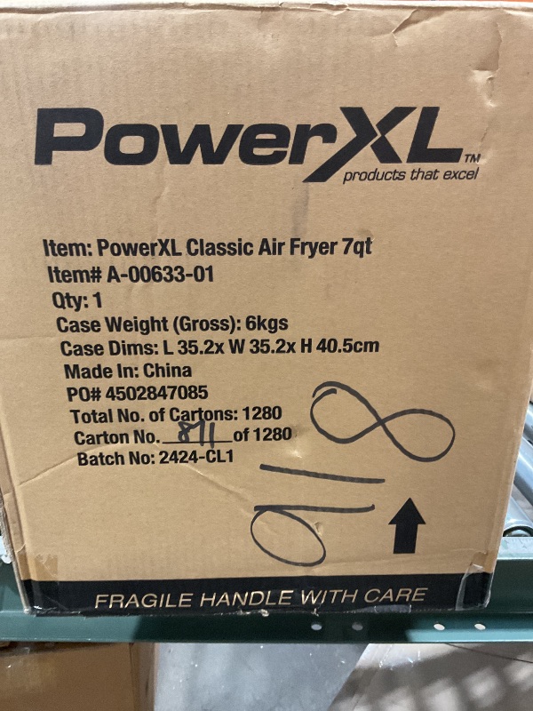 Photo 1 of **** FRYER BASKET MELTED**** PowerXL Air Fryer 7 QT Maxx Classic, Extra Hot Air Fry, Cook, Crisp, Broil, Roast, Bake, High Gloss Finish, Nonstick, Black