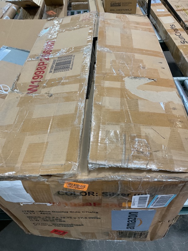 Photo 1 of **MISSING PARTS**Zevemomo 6-Piece Solid Wood Dining Table Set, Including 1 Dining Table, 4 Upholstered Chairs and 1 Bench, Wooden Dining Table Set with Crystal Decoration for Kitchen, Dining Room, Silver Grey