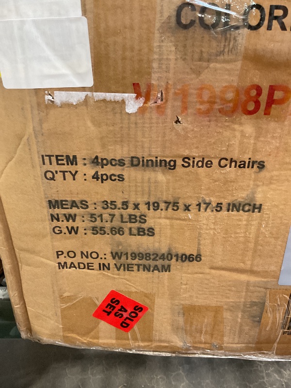 Photo 1 of **MISSING PARTS**Zevemomo 6-Piece Solid Wood Dining Table Set, Including 1 Dining Table, 4 Upholstered Chairs and 1 Bench, Wooden Dining Table Set with Crystal Decoration for Kitchen, Dining Room, Silver Grey