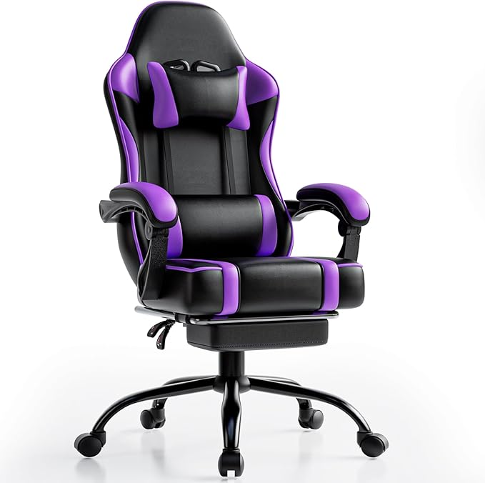 Photo 1 of ***BLUE/BLACK, PICTURE FOR REFERENCE ***Video Game Chair for Adults, Computer Chair Gaming Chairs for Kids, Adjustable Lumbar Pillow Headrest Office Desk Chair Gamer Chair with Footrest