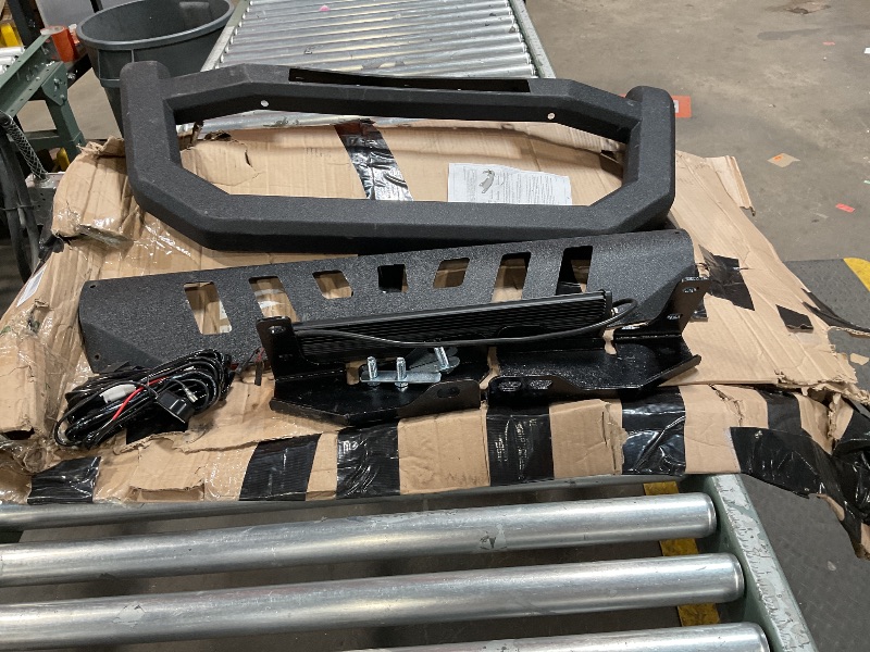 Photo 1 of ***USED, UNKNOWN MISSING HARDWARE, SEE PHOTO FOR REFERENCE ***Bull Bar Compatible with 2019-2021 Chevy Silverado/GMC Sierra 1500|8719923|Matte Black|Front Bumper Guard|Bull Guard
