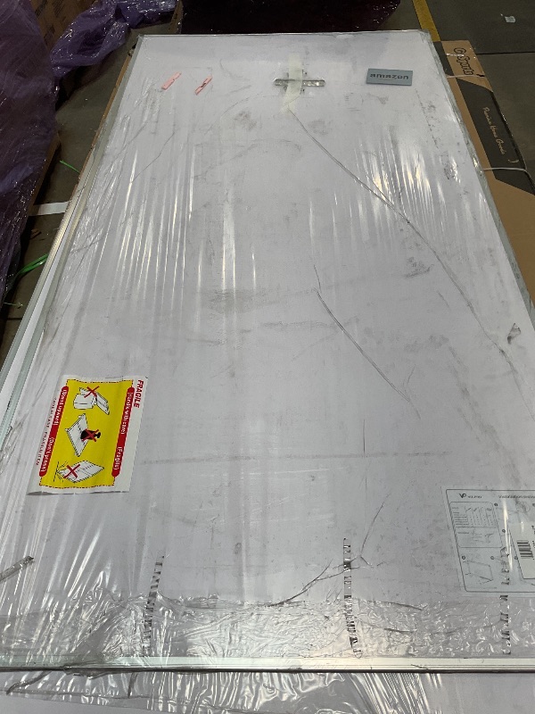 Photo 1 of ***MAJOR DAMAGE TO CORNER ***VIZ-PRO Large Cork Bulletin Board, 96 X 48 Inches, Wall-Mounted Corkboard with Silver Aluminium Frame for School, Office, and Home 8' X 4'