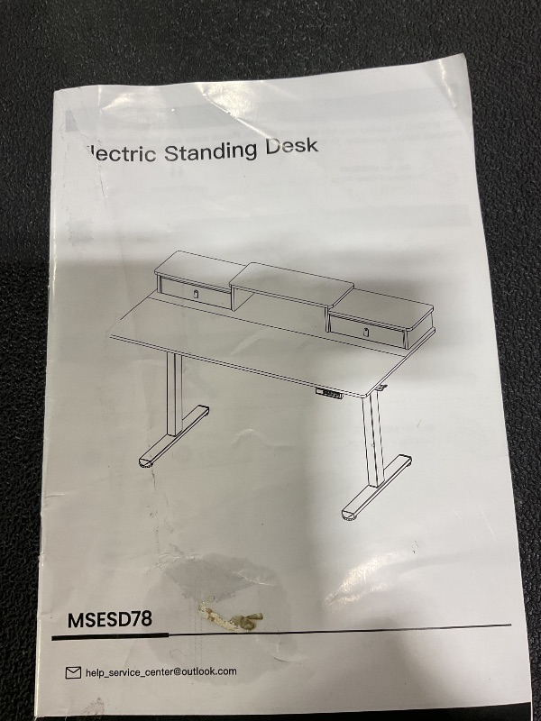 Photo 1 of ***PIC FOR REFERENCE ***FEZIBO 40 x 24 Inch Height Adjustable Electric Standing Desk with Double Drawer, Computer Desk, Home Office Stand Up Table with 4 Height-Adjustable Feets & 2 Hooks, Light Rustic
