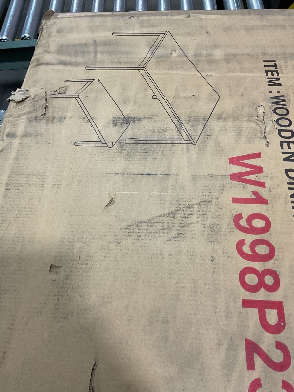 Photo 1 of ***PHOTO FOR REFERENCE ***Dining Set with Bench, Modern Rectangular Table for 6, Grey & White Two-Tone Wood Dining Table Set with 4 Chairs and Bench