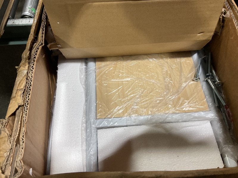 Photo 1 of ***PARTIAL SET, BOX C ONLY, UNKNOWN MISSING HARDWARE ***Jocoevol Bunk Bed Twin Over Full, Heavy Duty Metal Bunkbeds with Ladder and Full-Length Guardrail, Convertible into 2 Individual Beds for Kids, Teens and Adults, Under-Bed Storage Space, White