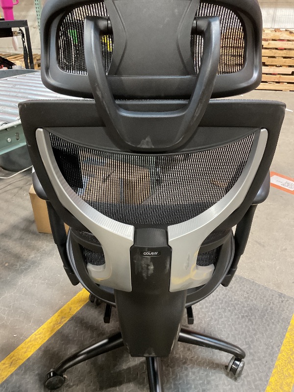 Photo 1 of ***MINOR SCUFFS AND SCRATCHES ***COLAMY Ergonomic Mesh Office Chair with Footrest, Executive High Back Computer Desk Chair with Wide Headrest and Adjustable 3D Arms, Backrest Height, Tilt Lock and Lumbar Support, Black