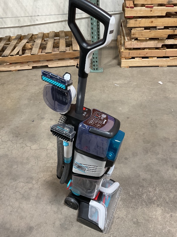 Photo 1 of ***USED, MISSING PARTS, CHEMIVALS, UNTESTED ***Shark CarpetXpert with StainStriker Upright Carpet, Area Rug & Upholstery Cleaner with Pet Mess Extractor Tool, Perfect for Pets, Carpet Shampooer, 3 Cleaning Tools, Cleaning Solutions, White, EX201