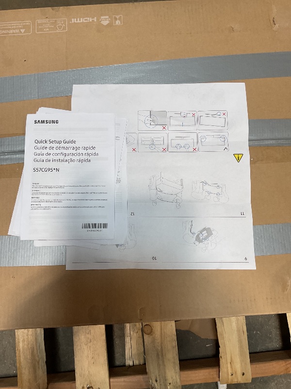 Photo 1 of ***MISSING POWER CORD, UNKNOWN PIECES, UNTESTED ***SAMSUNG 57" Odyssey Neo G9 (G95NC) Series Dual 4K UHD 1000R Curved Gaming Monitor, 240Hz, 1ms with DisplayPort 2.1, Quantum Mini-LED, DisplayHDR 1000, AMD FreeSync Premium Pro, LS57CG952NNXZA