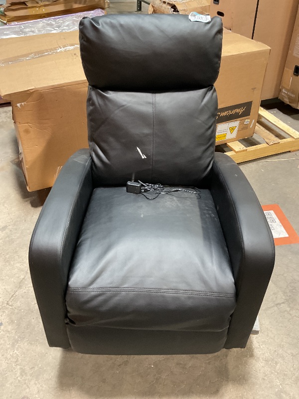 Photo 1 of ***MINOR DAMAGE ***BestMassage | Recliner Chair | No Massage Function | Leather Black | with Lumbar Support, Adjustable Push Back, Wide Armrests, Footrest & Padded Seat | Easy Assembly | for Living Room, Home Theatre