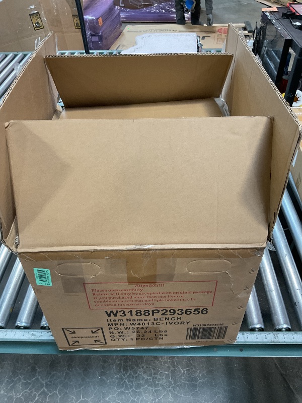 Photo 1 of **MISSING HARDWARE**KEIKI Oversize Boucle Bench Ottoman with 2 Bolster Pillows & Wood Legs, Upholstered End of Bed Daybed Seating, Foot Rest Stool Furniture for Bedroom, Living Room, Entryway, Ivory Black