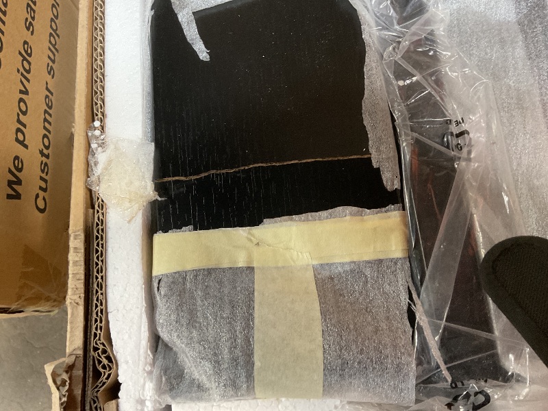 Photo 1 of ***MAJOR DAMAGE ***Rolanstar Full Bed Frame with Headboard, Charging Station and LED Lights, Wooden Bed Frame Foundation with Wood Slat Support, No Box Spring Needed, Black