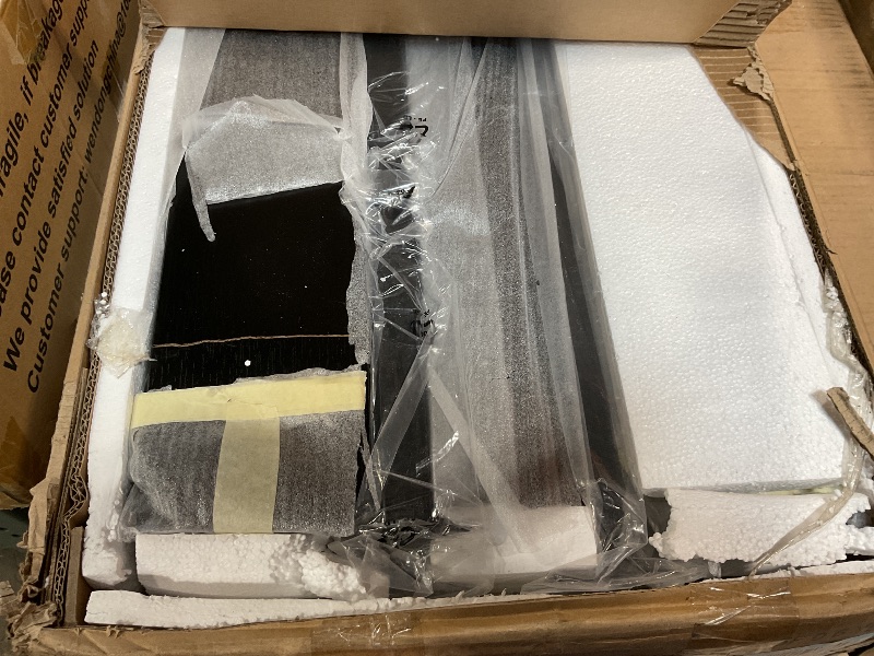 Photo 1 of ***MAJOR DAMAGE ***Rolanstar Full Bed Frame with Headboard, Charging Station and LED Lights, Wooden Bed Frame Foundation with Wood Slat Support, No Box Spring Needed, Black